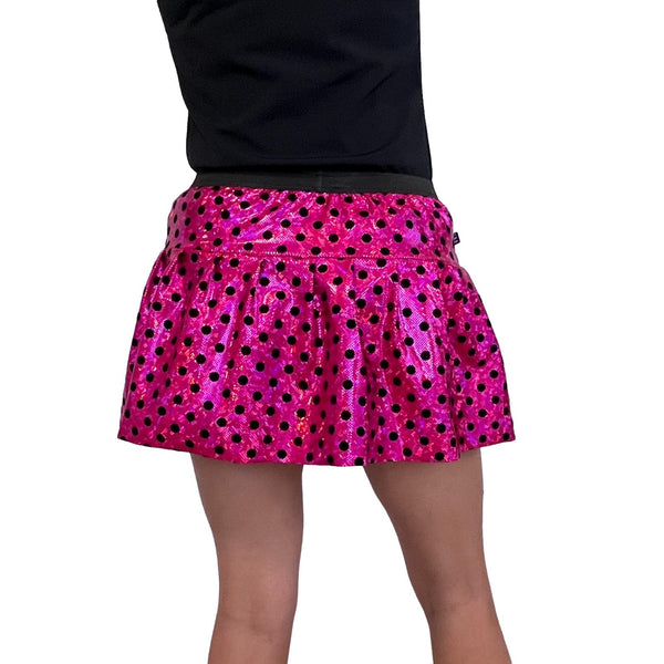 Pink Holographic Polka Dot Mrs Minnie Mouse  Running Skirt - Rock City Skirts
