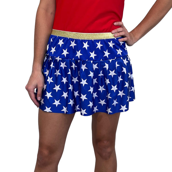 Wonder Woman Blue Star Inspired Superhero Running Skirt - Rock City Skirts