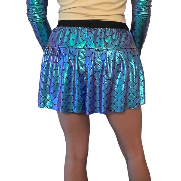 Holographic Mermaid Scale Running Skirt - Rock City Skirts