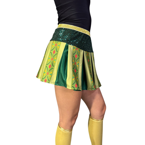 "Princess Anna" Inspired Running Green Pleated Sparkle Skirt - Rock City Skirts