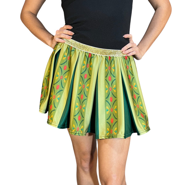 "Princess Anna" Inspired Running Green Pleated Skirt - Rock City Skirts