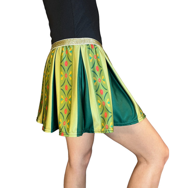 "Princess Anna" Inspired Running Green Pleated Skirt - Rock City Skirts
