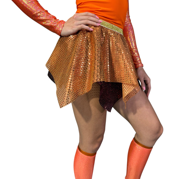 Fawn Fairy Pixie Sparkle Skirt for Running or Halloween Orange Costume - Rock City Skirts
