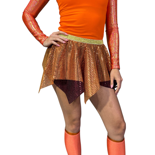 Fawn Fairy Pixie Sparkle Skirt for Running or Halloween Orange Costume - Rock City Skirts
