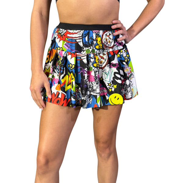Graffiti Print Running Skirt - Rock City Skirts