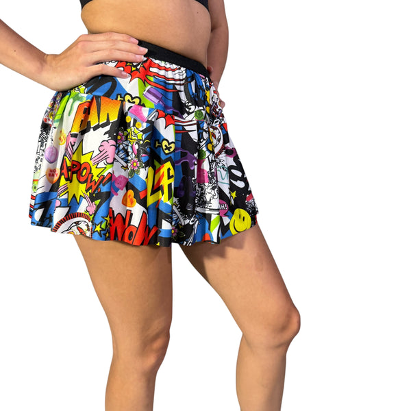 Graffiti Print Running Skirt - Rock City Skirts