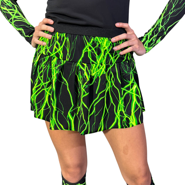 Neon Green Lightning Running Skirt - Rock City Skirts