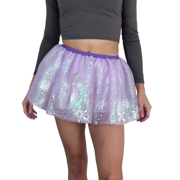Lavender Snowflake Iridescent Running TUTU | Elsa Frozen Costume Athletic Skirt | Princess Sparkle Skirt - Rock City Skirts