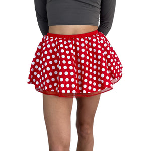 Red & White Polka Dot Spandex Minnie Running TUTU Skirt - Rock City Skirts