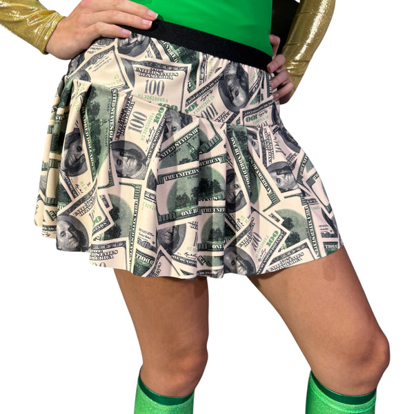 Money Print Running Skirt - Rock City Skirts