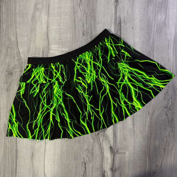 Neon Green Lightning Running Skirt - Rock City Skirts