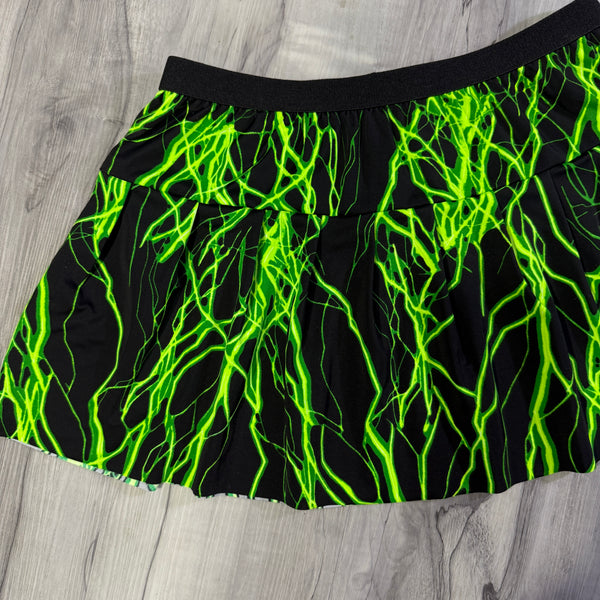 Neon Green Lightning Running Skirt - Rock City Skirts