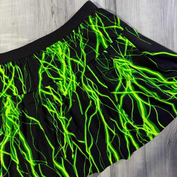 Neon Green Lightning Running Skirt - Rock City Skirts