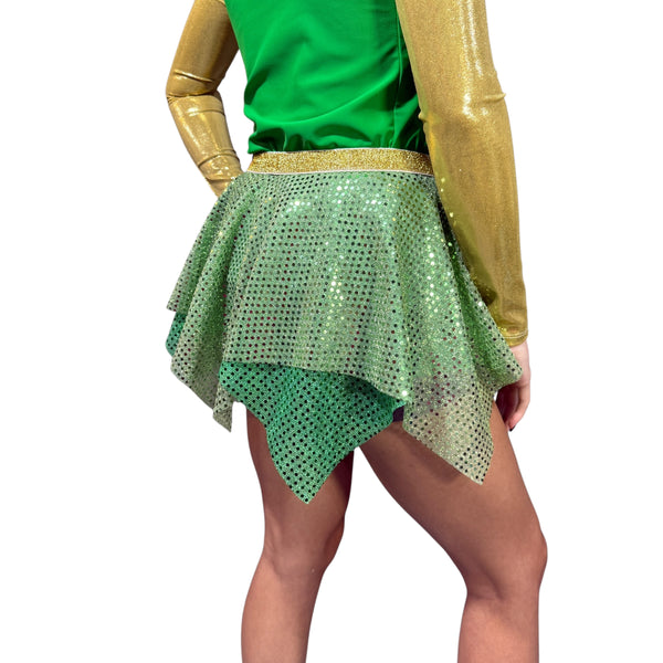 Fairy Pixie Sparkle Skirt for Running or Costume Lime on Green Tinkerbell - Rock City Skirts