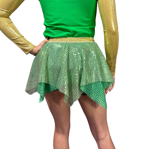 Fairy Pixie Sparkle Skirt for Running or Costume Lime on Green Tinkerbell - Rock City Skirts