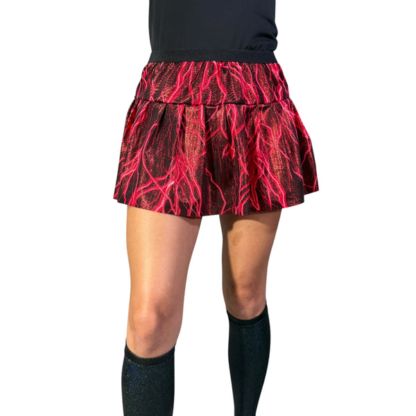 Red Lightning Metallic Running Skirt - Rock City Skirts