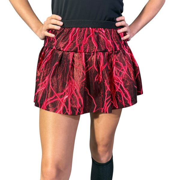 Red Lightning Metallic Running Skirt - Rock City Skirts