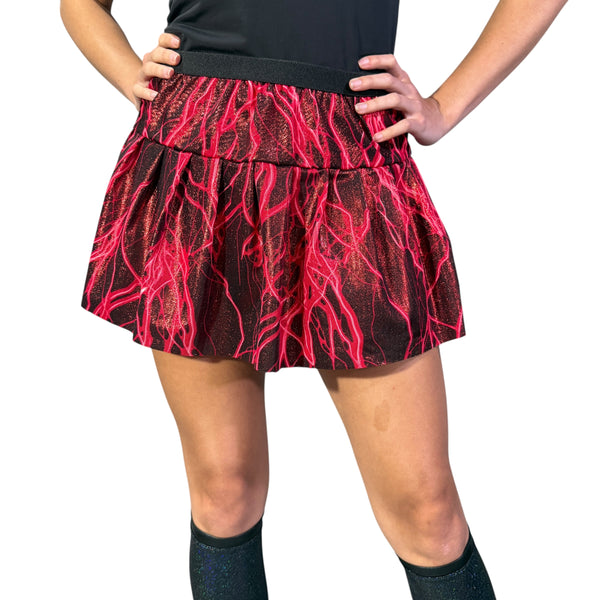 Red Lightning Metallic Running Skirt - Rock City Skirts