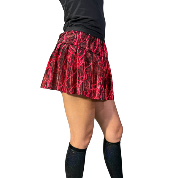 Red Lightning Metallic Running Skirt - Rock City Skirts