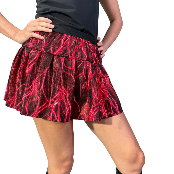 Red Lightning Metallic Running Skirt - Rock City Skirts