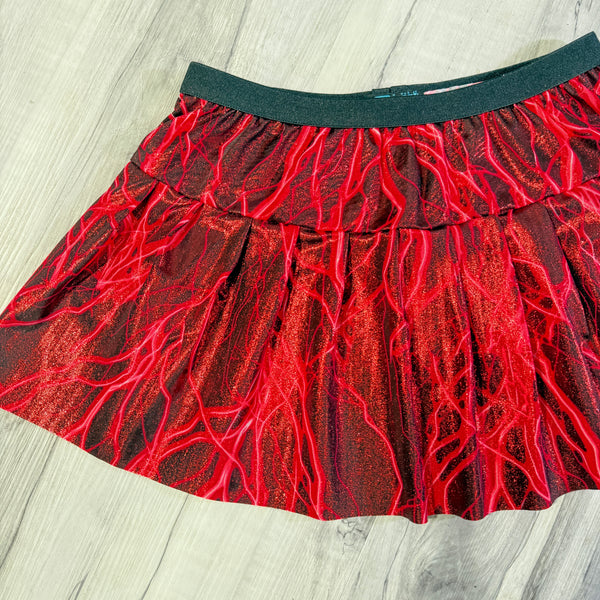 Red Lightning Metallic Running Skirt - Rock City Skirts