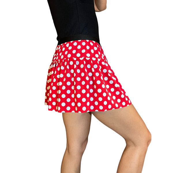 Red & White Polka Dot Spandex Minnie Running Skirt - Rock City Skirts