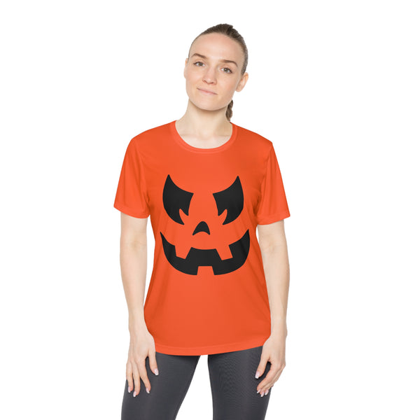 Pumpkin Face Halloween Run Shirt | Pumpkin Running Costume Tee | Halloween 5k Athletic Performance T-Shirt - Rock City Skirts