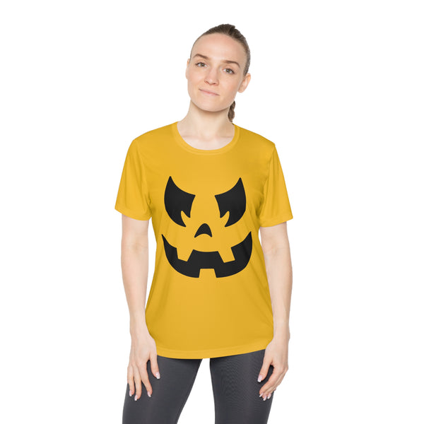 Pumpkin Face Halloween Run Shirt | Pumpkin Running Costume Tee | Halloween 5k Athletic Performance T-Shirt - Rock City Skirts