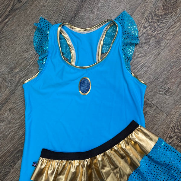 Princess Jasmine Inspired Running Shirt Racerback Tank | Athletic Costume Shirt - Rock City Skirts