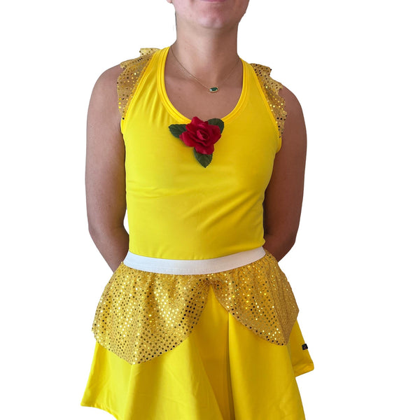 "Princess Belle" Racerback (with Rose Accent) - Rock City Skirts