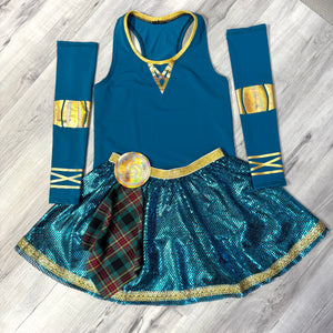 Merida Brave Scottish Princess Running Costume