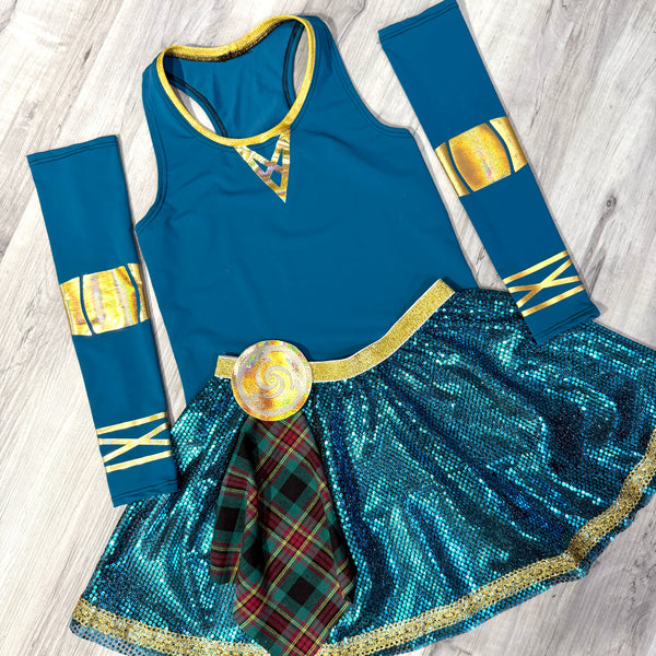 Merida Brave Scottish Princess Running Costume