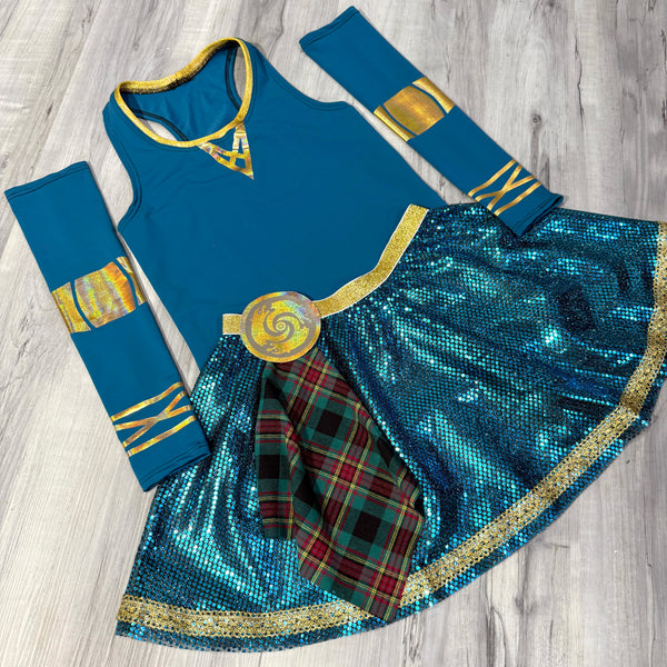 Merida Brave Scottish Princess Running Costume