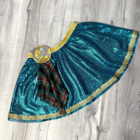 Merida Brave Scottish Princess Sparkle Running Skirt