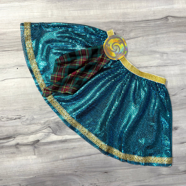 Merida Brave Scottish Princess Sparkle Running Skirt