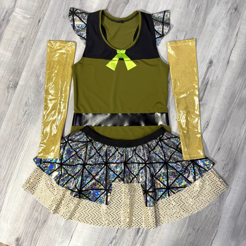 Mulan Soldier Ping Costume w/ Racerback and Athletic Running Skirt