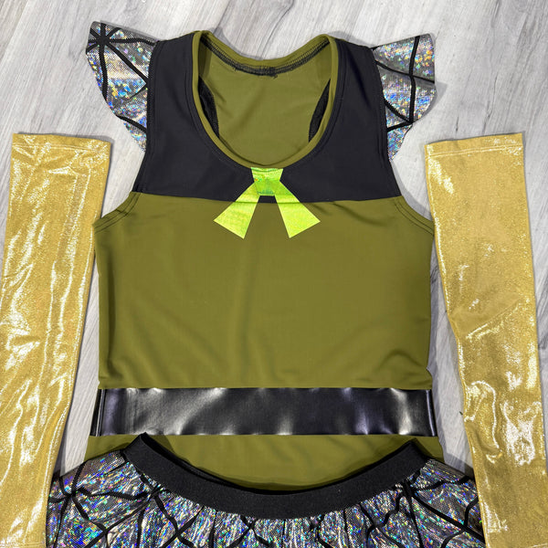 Mulan Soldier Ping Costume w/ Racerback and Athletic Running Skirt
