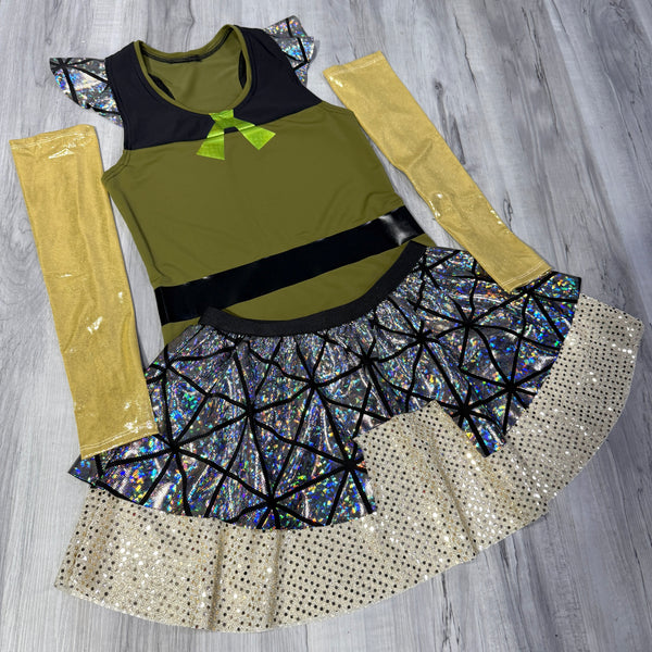 Mulan Soldier Ping Costume w/ Racerback and Athletic Running Skirt