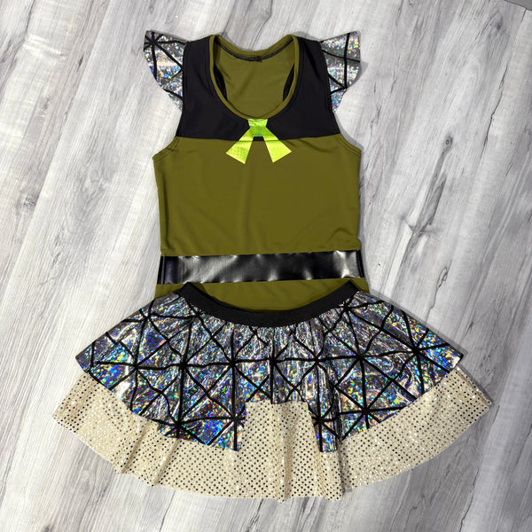 Mulan Soldier Ping Costume w/ Racerback and Athletic Running Skirt