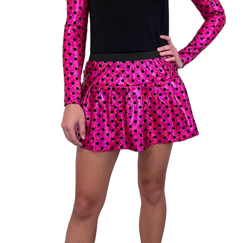 Pink Holographic Polka Dot Mrs Minnie Mouse  Running Skirt - Rock City Skirts