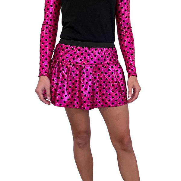 Pink Holographic Polka Dot Mrs Minnie Mouse  Running Skirt - Rock City Skirts