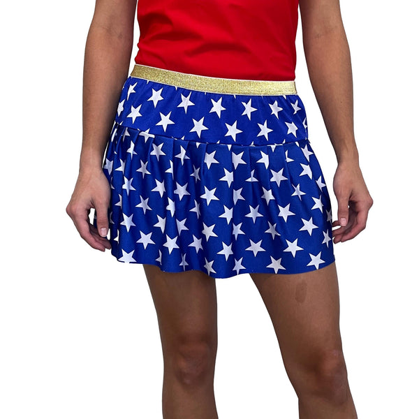 Wonder Woman Blue Star Inspired Superhero Running Skirt - Rock City Skirts