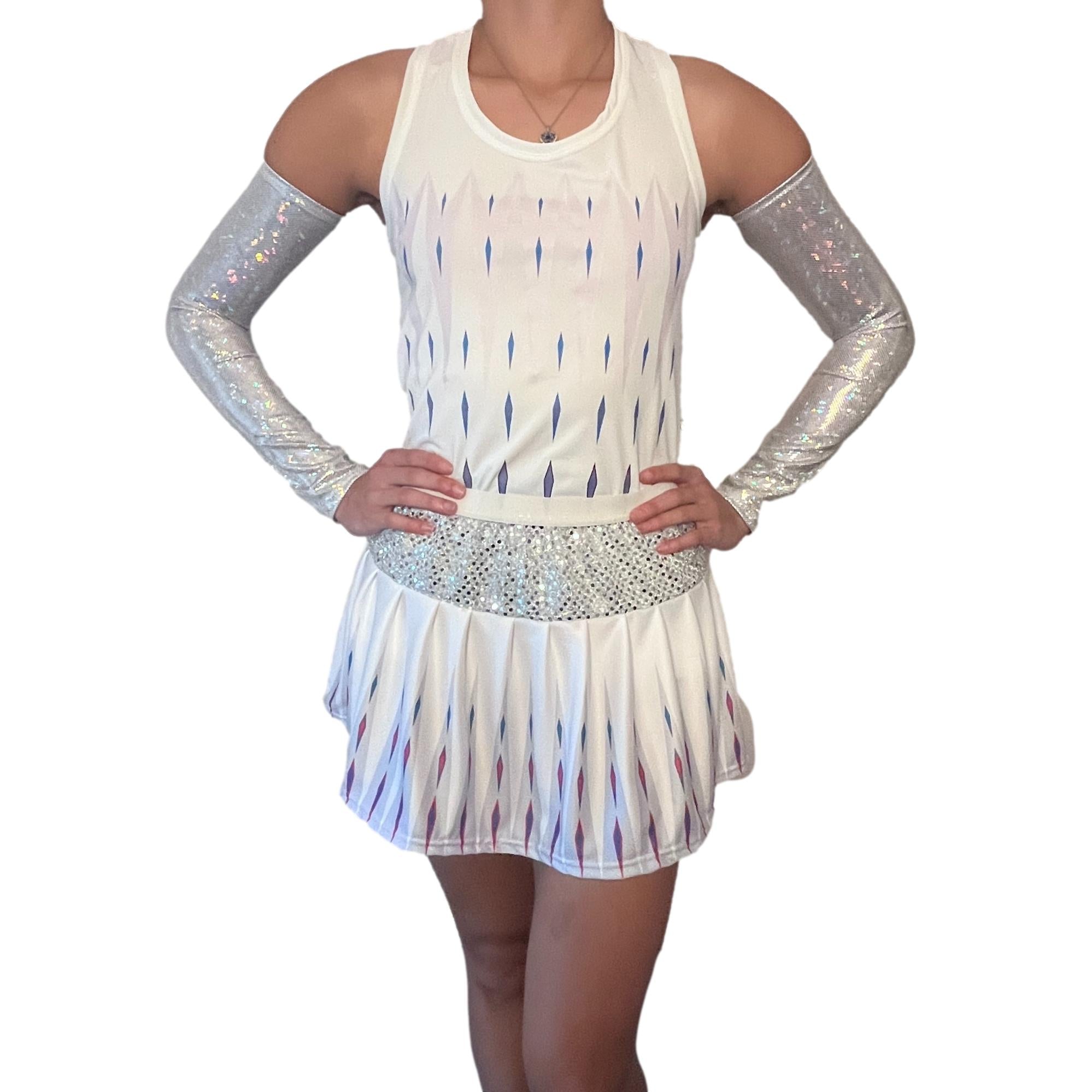 Elsa Frozen 2 White Gown Inspired Running Costume | White Skirt and Racerback - Rock City Skirts