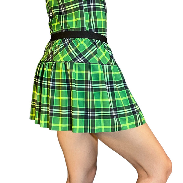 Green Plaid Green Running Skirt - Rock City Skirts