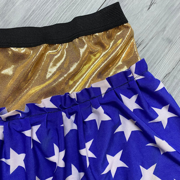 SALE - SMALL - 12.5" Length - Wonderful Woman Inspired Skirt - Rock City Skirts