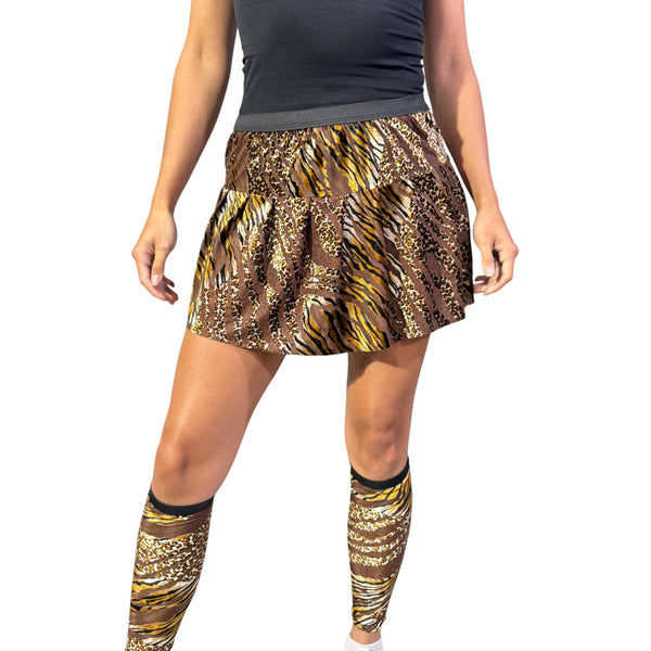 Bengal Tiger Animal Skirt for Running or Costumes - Velvet Jungle Outfit - Rock City Skirts