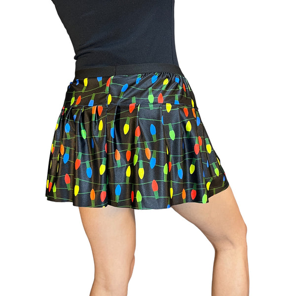 Christmas Lights Running Skirt | Christmas Skirt | Jingle Bell Holiday Athletic Skirt - Rock City Skirts