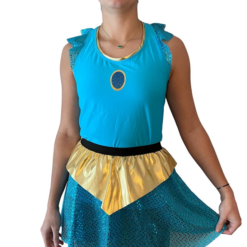 Princess Jasmine Inspired Running Shirt Racerback Tank | Athletic Costume Shirt - Rock City Skirts