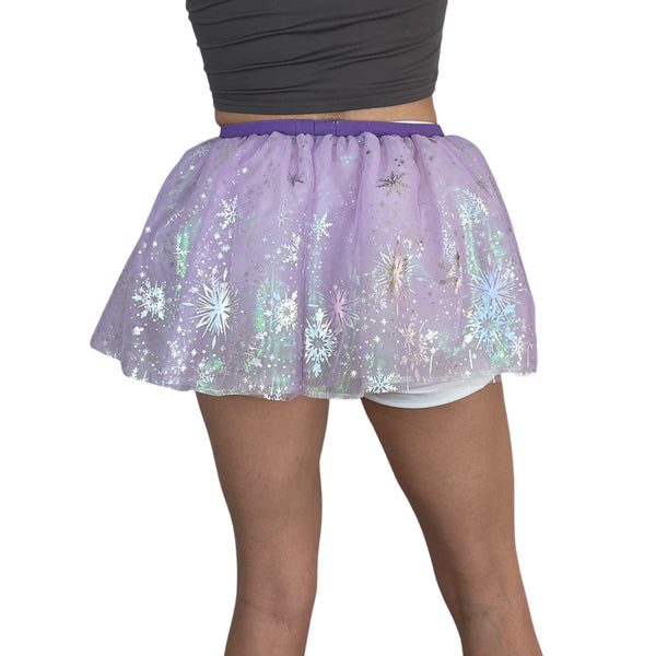 Lavender Snowflake Iridescent Running TUTU | Elsa Frozen Costume Athletic Skirt | Princess Sparkle Skirt - Rock City Skirts