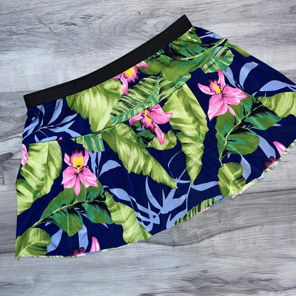 Hawaiian Maui Floral/Leaf Running Skirt - Rock City Skirts